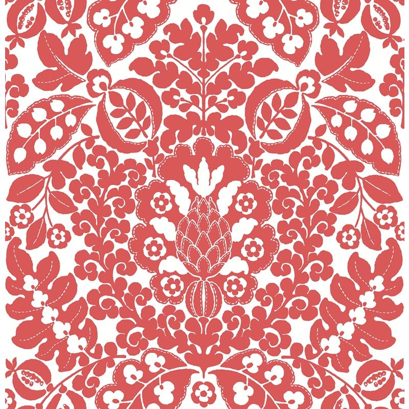 Purchase 4081-26336 Happy Marni Red Fruit Damask Red A-Street Prints Wallpaper