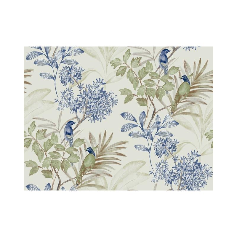 Sample TL1928 Handpainted Traditionals, Handpainted Songbird Green York Wallpaper