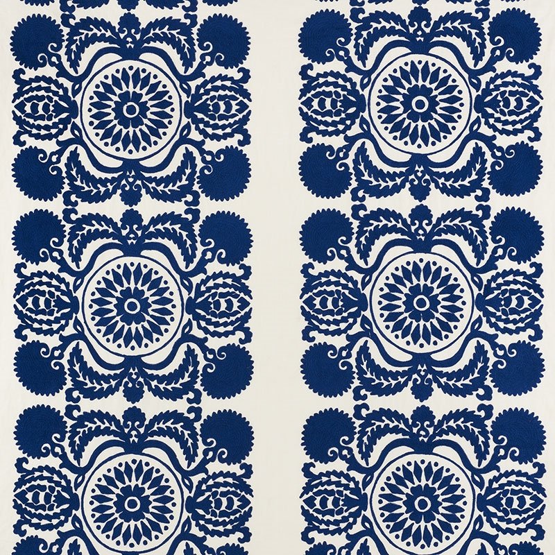 Purchase sample of 70260 Castanet Embroidery, Cobalt by Schumacher Fabric