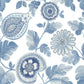 Sample RY31202 Boho Rhapsody, Calypso Paisley Leaf Blue Oasis and Ivory Seabrook Wallpaper