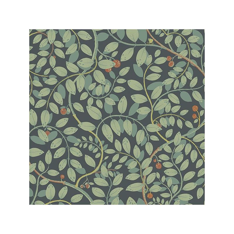 Sample 2932-65105 Lina, Kirke Turquoise Leafy Vines  by A-Street Prints Wallpaper