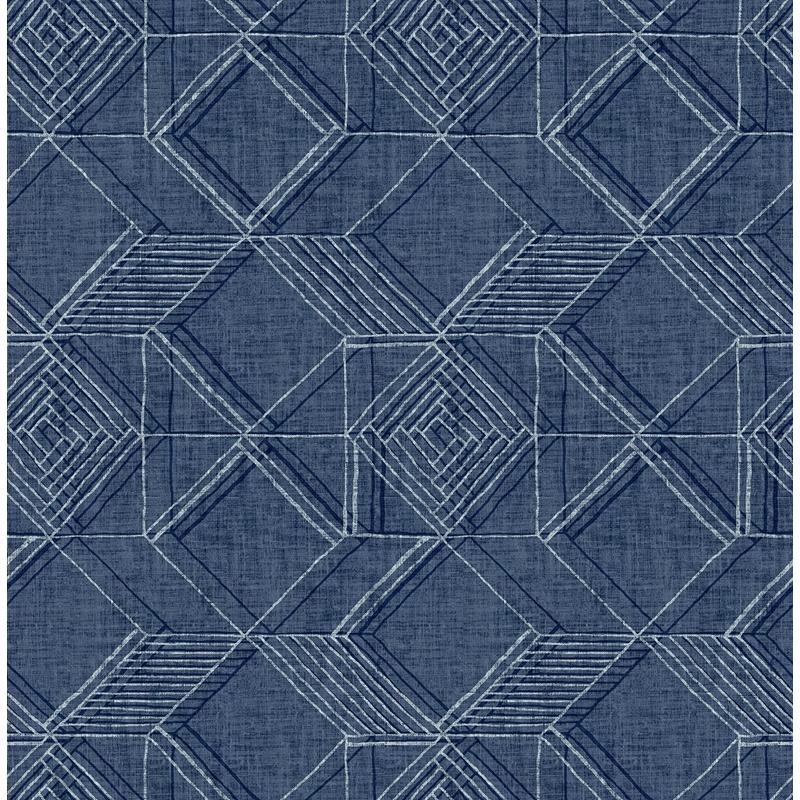 Order 2969-26017 Pacifica Moki Blue Lattice Geometric Blue A-Street Prints Wallpaper