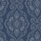 Sample MB30322 Beach House Nautical Damask, Nautical Blue Damask by Seabrook Wallpaper
