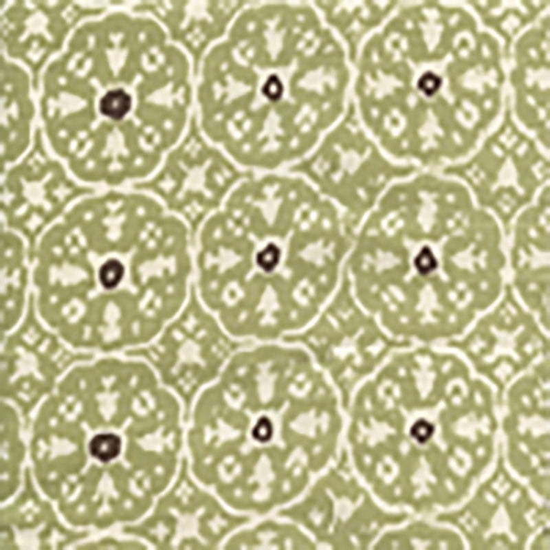 Sample 149-40WP Nitik Ii, Sage Green Brown on Almost White by Quadrille Wallpaper
