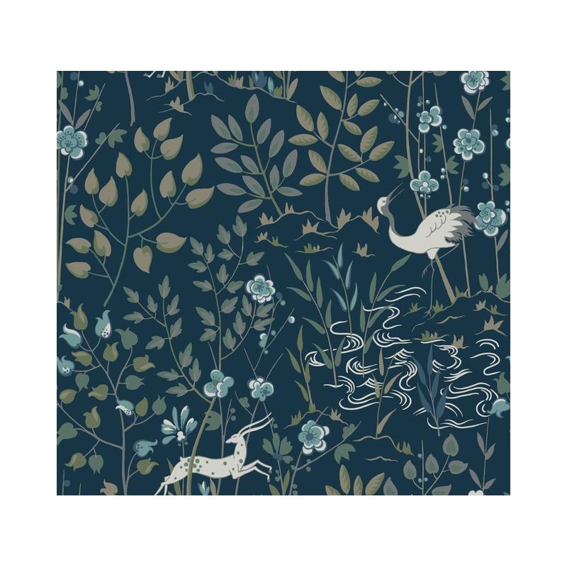 Sample HO2128 Ronald Redding Traveler Aspen Dark Blue Ronald Redding Wallpaper