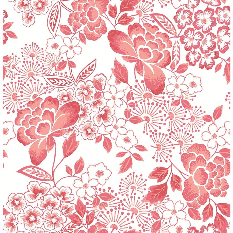 Search 4081-26301 Happy Irina Coral Floral Blooms Coral A-Street Prints Wallpaper