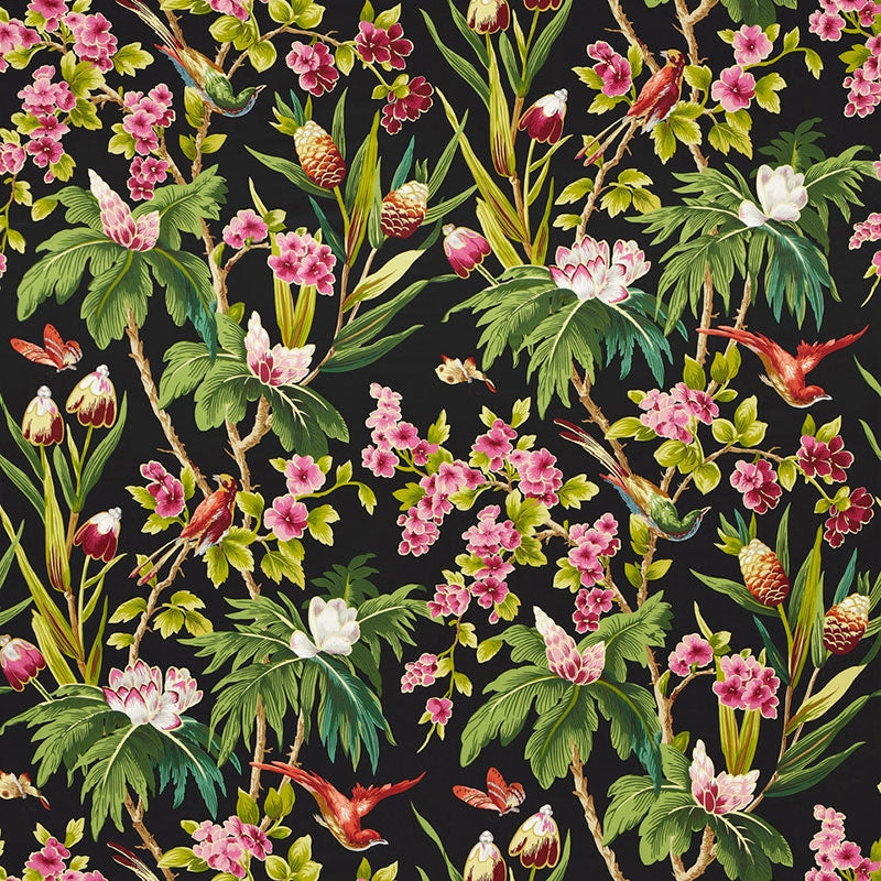 Purchase sample of 175700 Seychelles, Noir by Schumacher Fabric