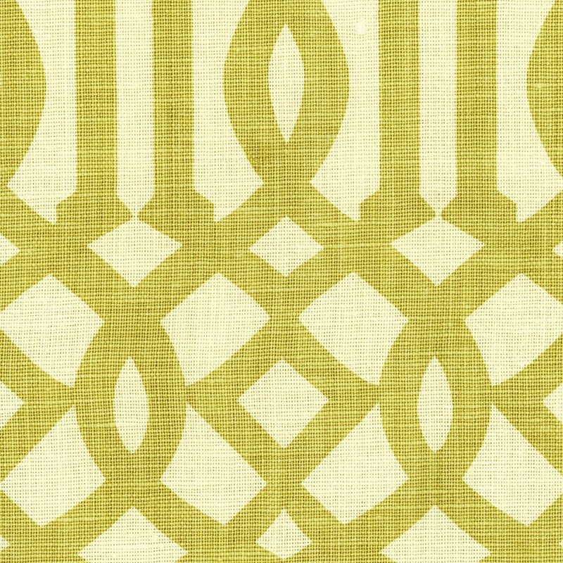 Purchase sample of 2643762 Imperial Trellis, Citrine/Ivory by Schumacher Fabric