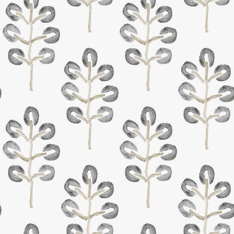 Sample 3124-13875 Thoreau, Plum Tree Black Botanical Wallpaper by Chesapeake