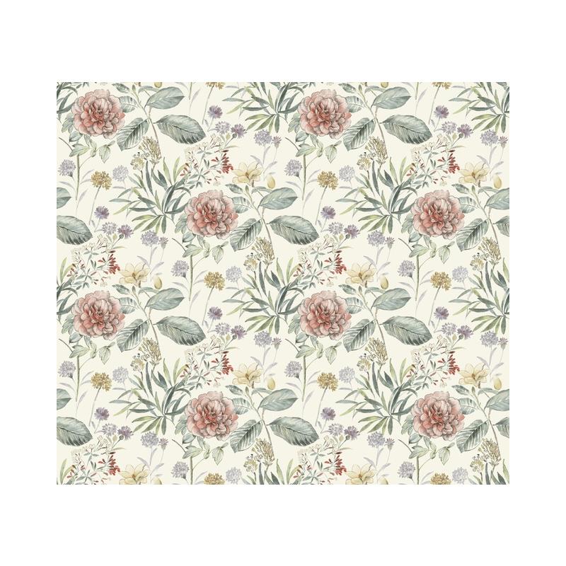 Sample TL1919 Handpainted Traditionals, Midsummer Floral Coral York Wallpaper