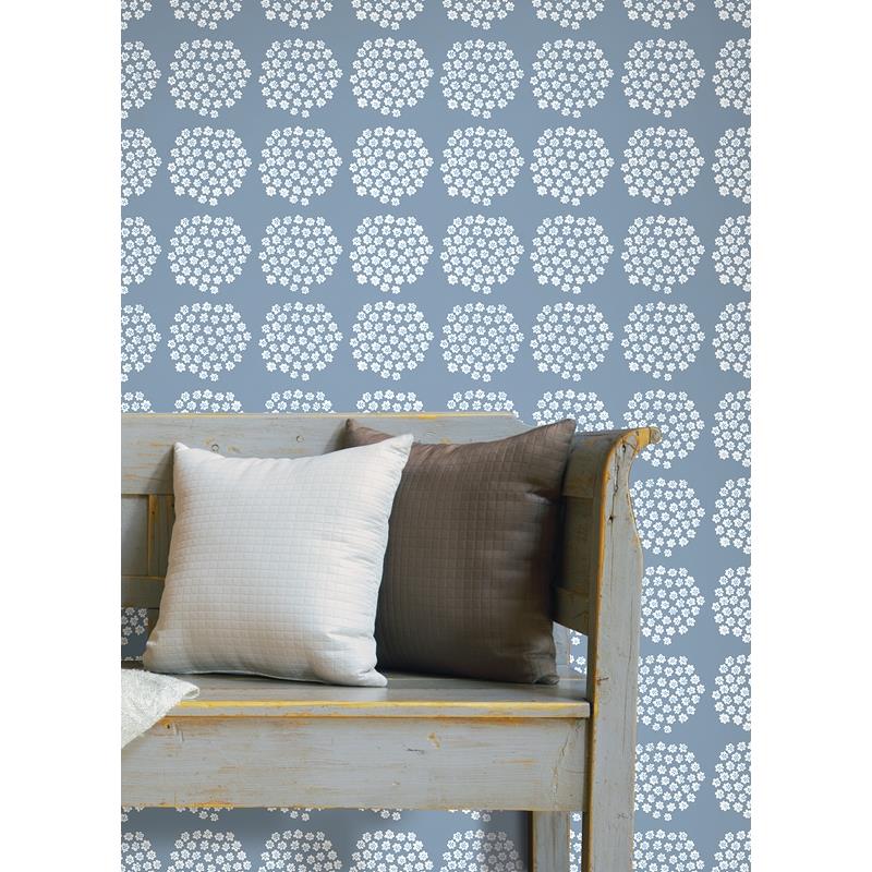 MKS4499 Marimekko Blue Puketti Peel &amp; Stick Wallpaper by NuWallpaper3