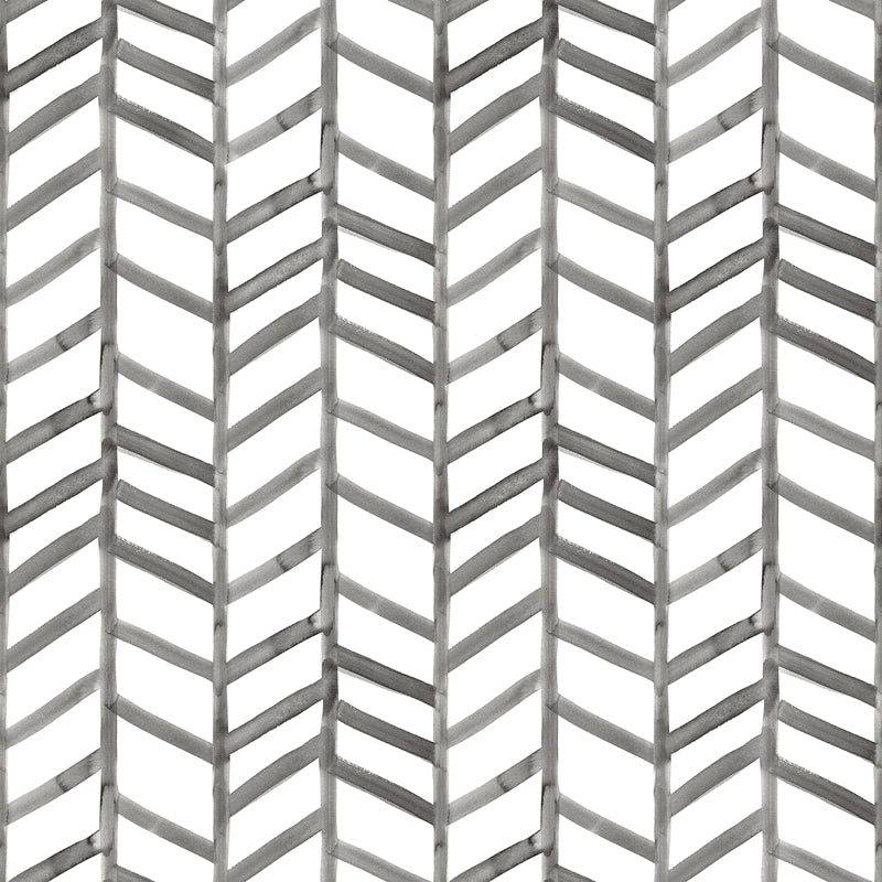 Sample 3124-13924 Thoreau, Fletching Black Geometric Wallpaper by Chesapeake