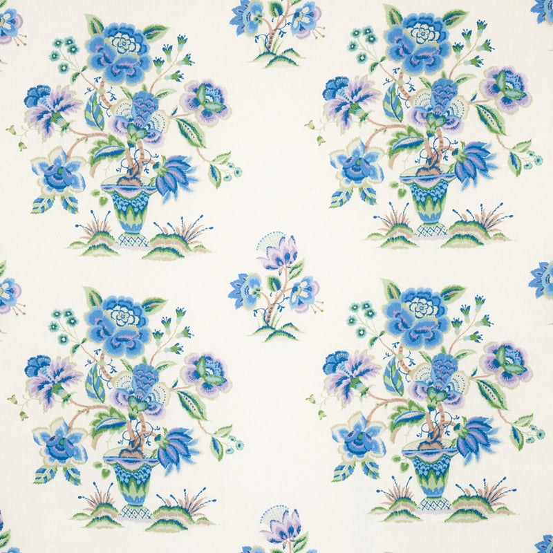 Acquire 180041 Ashford Linen Cornflower And Lilac by Schumacher Fabric