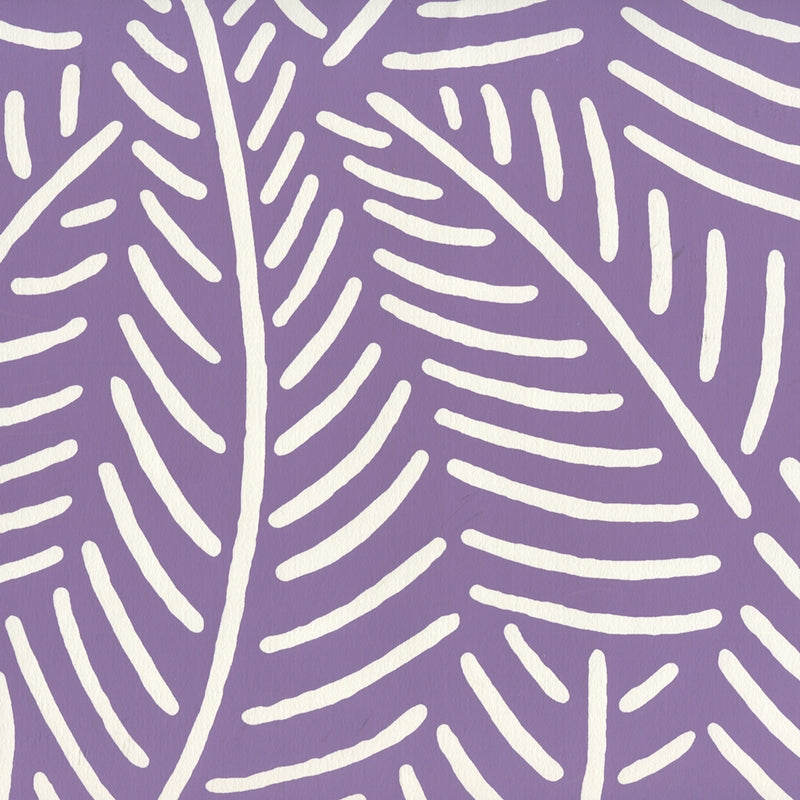 Sample CP1025W-06 Sauvage Reverse, Dark Lilac On Almost White by Quadrille Wallpaper