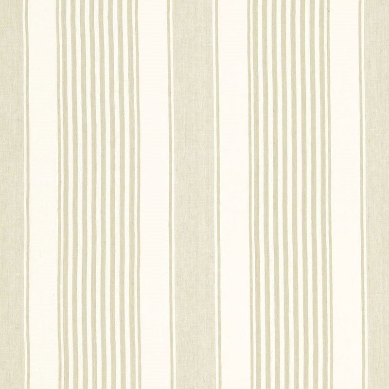Purchase sample of 66093 Summerville Linen Stripe, Dune by Schumacher Fabric