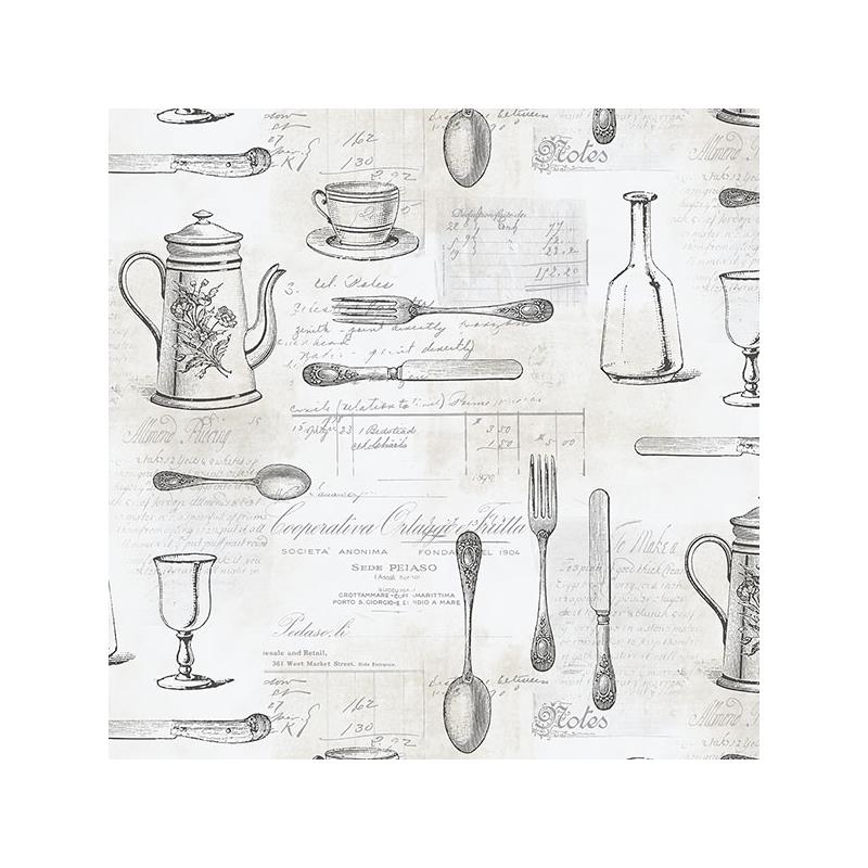 Sample KE29939 Creative Kitchens Cutlery Sidewall  Norwall Wallpaper