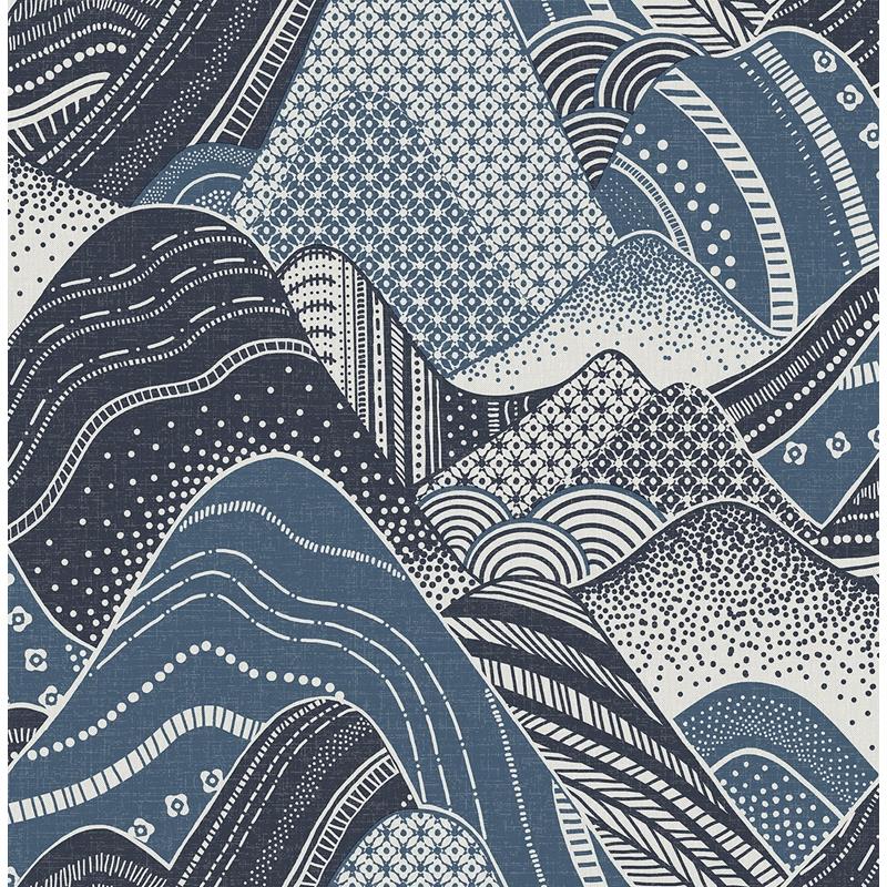 Sample 2764-24333 Meru Navy Mountain Mistral by A-Street Prints