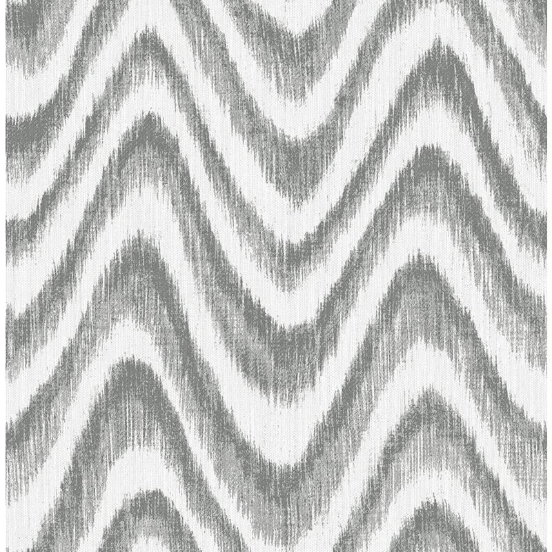 Sample 2901-25407 Perennial,  Bargello Grey Faux Grasscloth Wave Wallpaper by A Street Prints