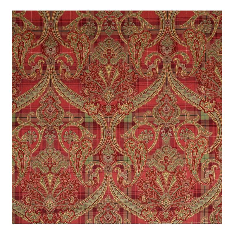 Sample 16316-001 Highland Fling, Reds and Pink by Scalamandre Fabric (SC 000116316)