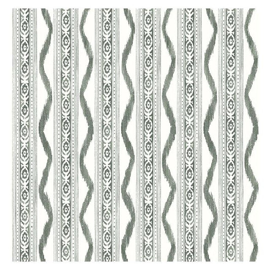 Save on AST4347 Erin Gates Rhys Green IKAT Stripe Wallpaper Green A-Street Prints Wallpaper