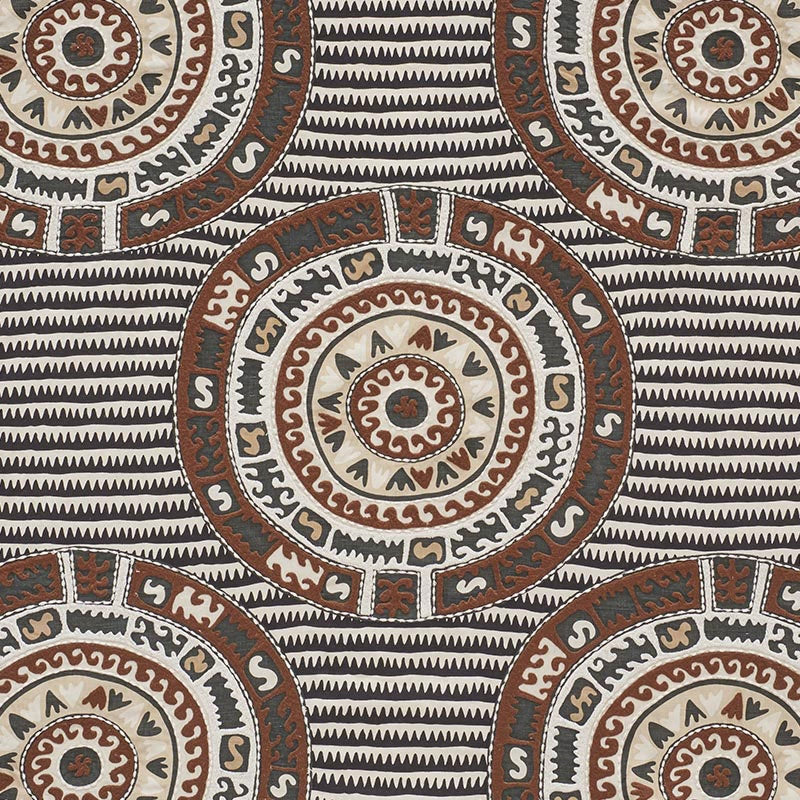 Purchase sample of 74471 Corfu, Black Neutral by Schumacher Fabric