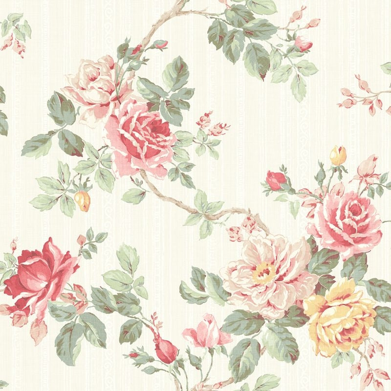 Sample FS51311 Spring Garden Rose Trail Wallquest