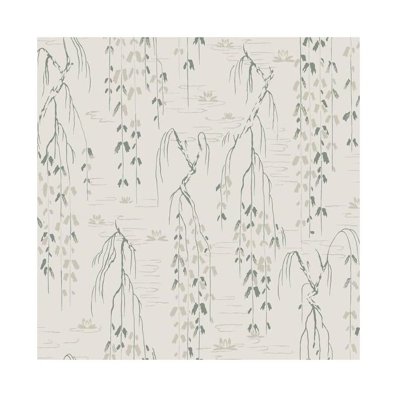 Sample - AF6583 Tea Garden, Willow Branches Green by Ronald Redding