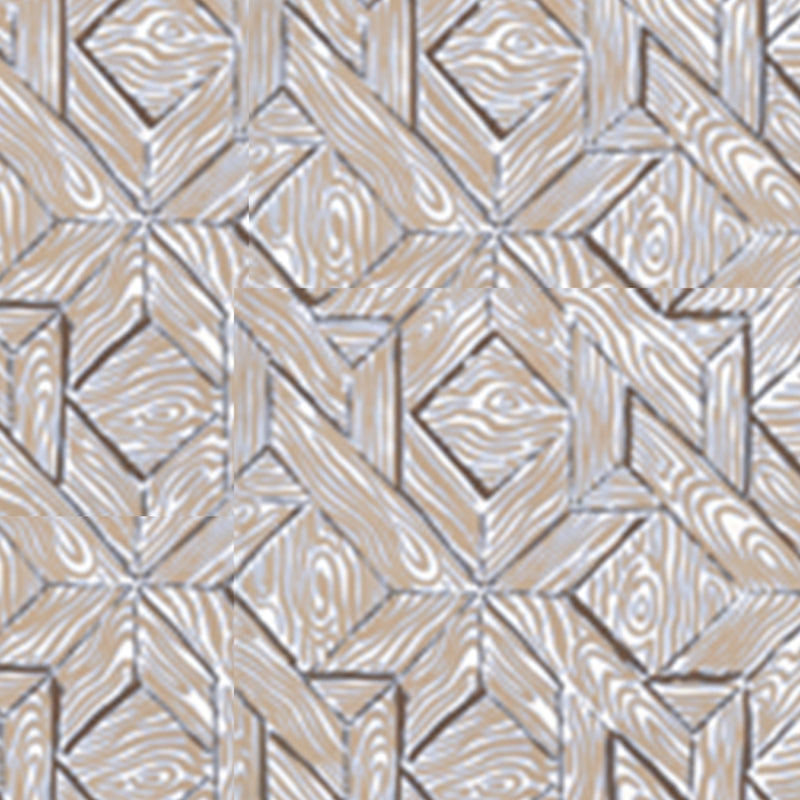 Sample 6280-01WP Parquetry, Brown Camel on White by Quadrille Wallpaper