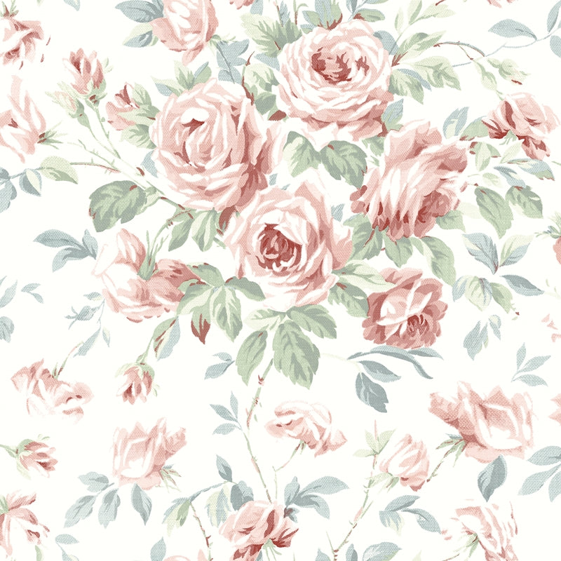 Sample 4072-70023 Delphine, Manon Rasberry Rose Stitch Wallpaper by Chesapeake