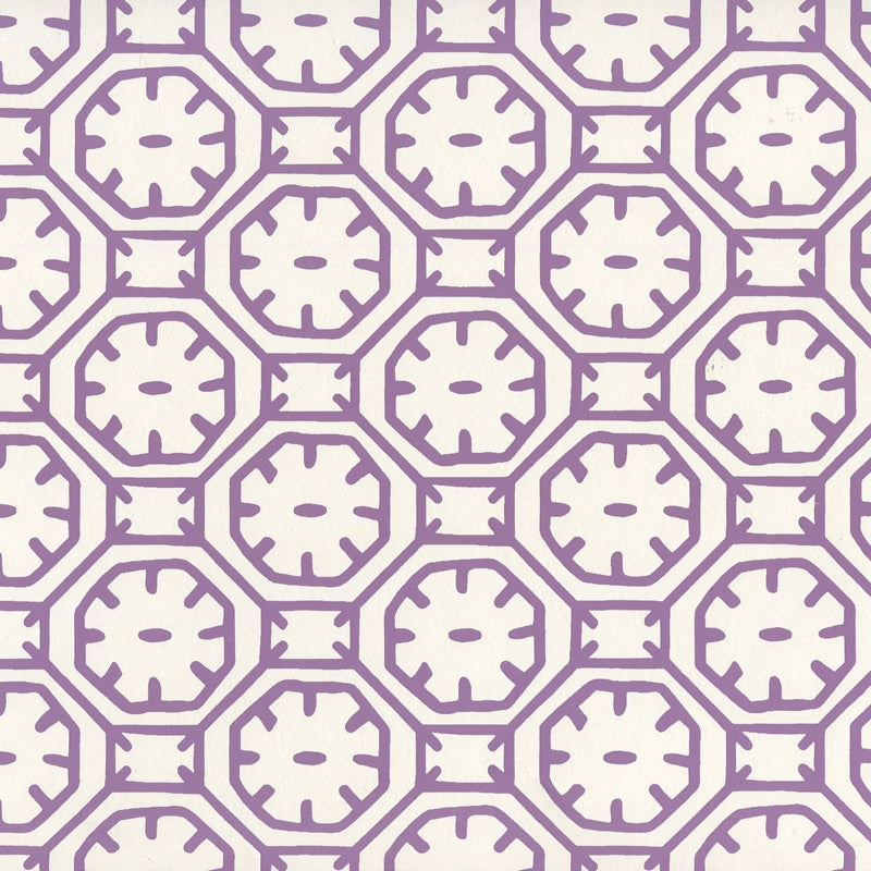 Sample 8150WP-08 Ceylon Batik, Purple on Almost White by Quadrille Wallpaper