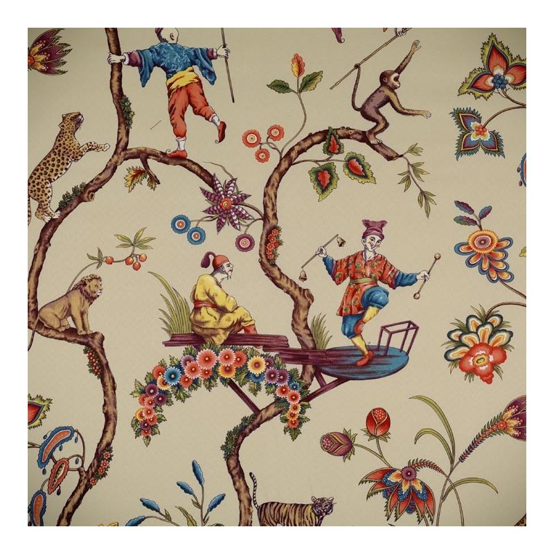 Sample 16211-005 Chinoise Exotique, Ecru by Scalamandre Fabric (SC 000516211)