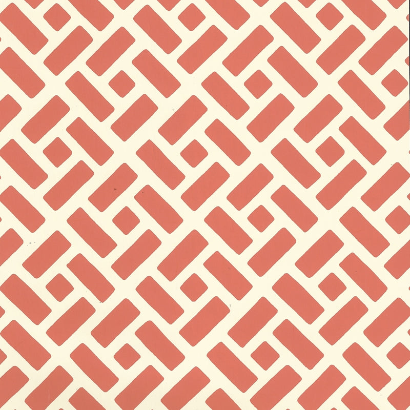 View 2220-06WP Edo New Shrimp on Off White by Quadrille Wallpaper