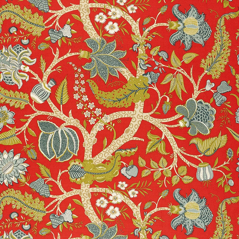 Purchase sample of 173543 Jaipur Tree, Poppy by Schumacher Fabric