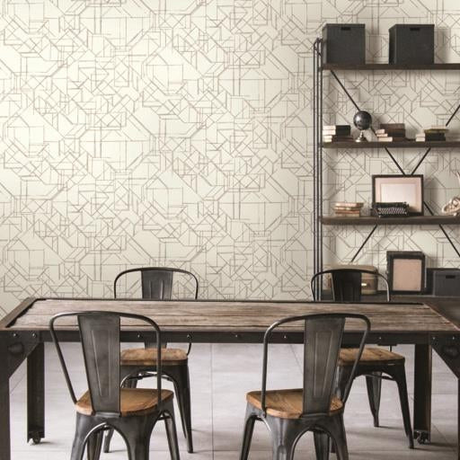 Select Psw1051Rl Line Art Geometrics Grey Peel And Stick Wallpaper