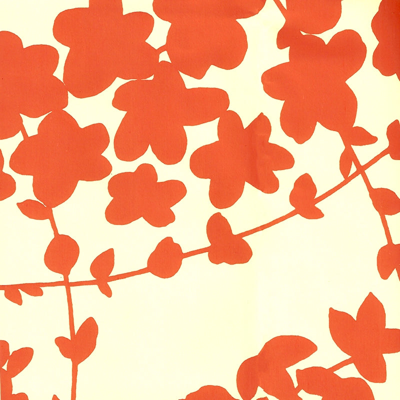 Sample 4100-04WP Lysette, Orange on Off White by Quadrille Wallpaper