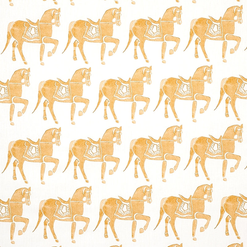 Purchase sample of 179131 Marwari Horse, Mustard by Schumacher Fabric