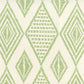 Sample AP850-06 Safari Embroidery, Jungle Green on Almost White by Quadrille Wallpaper