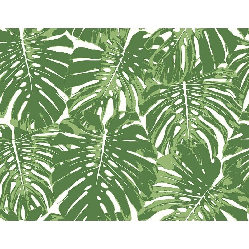 Sample TA20004 Tortuga, Green, Leaves by Seabrook Wallpaper