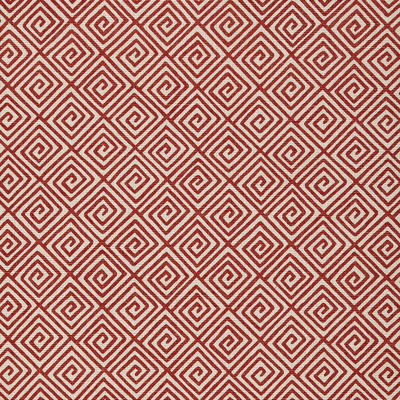 Purchase sample of 174502 Greek Key, Ruby by Schumacher Fabric