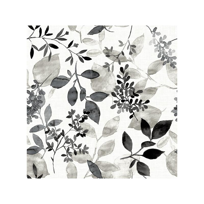 Sample 2716-23866 Gossamer Black Botanical Wallpaper