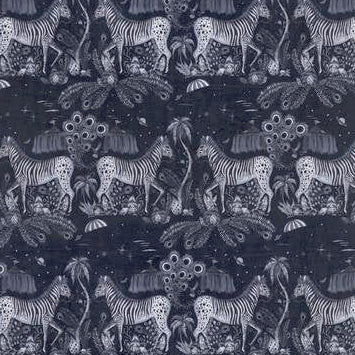 Order F1477/02 Lostworld Navy Animal/Insect by Clarke And Clarke Fabric