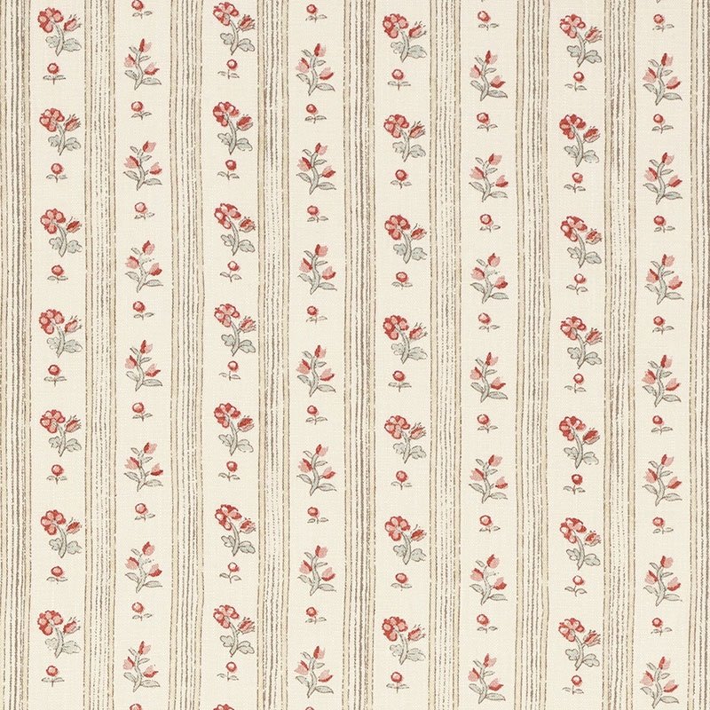 Purchase sample of 175960 Cabanon Stripe, Rouge by Schumacher Fabric