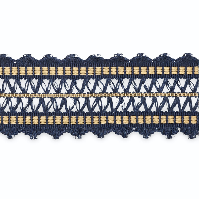 B181-11 | Nikita Braid, Midnight/Cashew - Schumacher Fabric