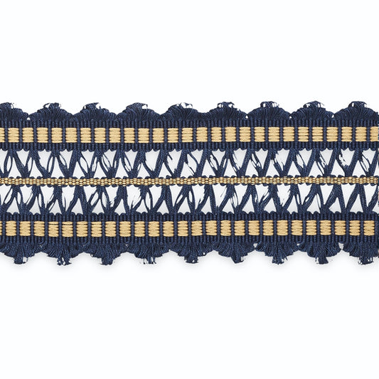 B181-11 | Nikita Braid, Midnight/Cashew - Schumacher Fabric