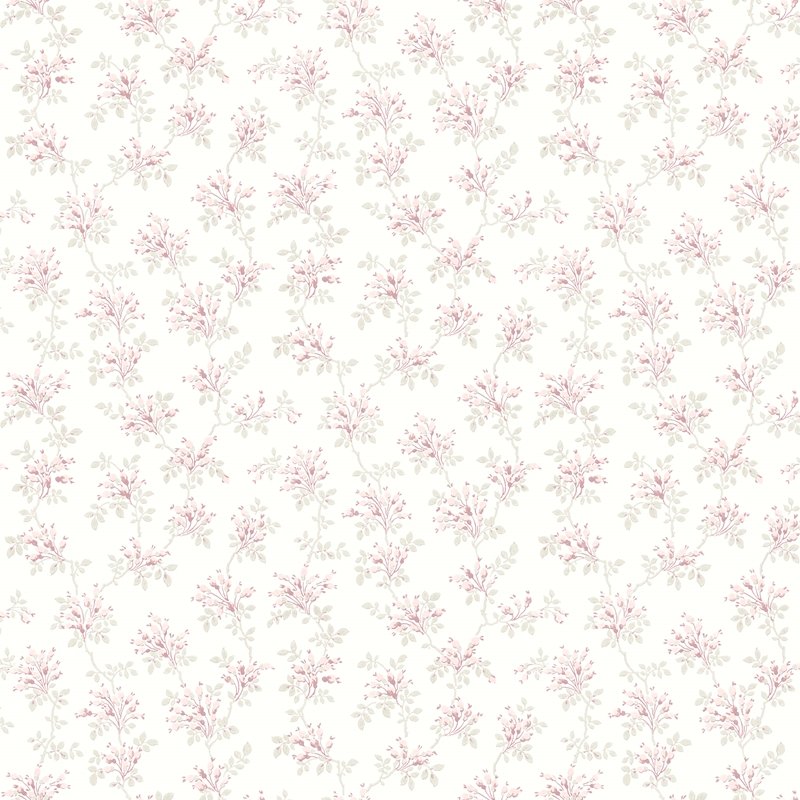 Looking 4072-70038 Delphine Sofiane Pink Botanical Trail Wallpaper Pink by Chesapeake Wallpaper