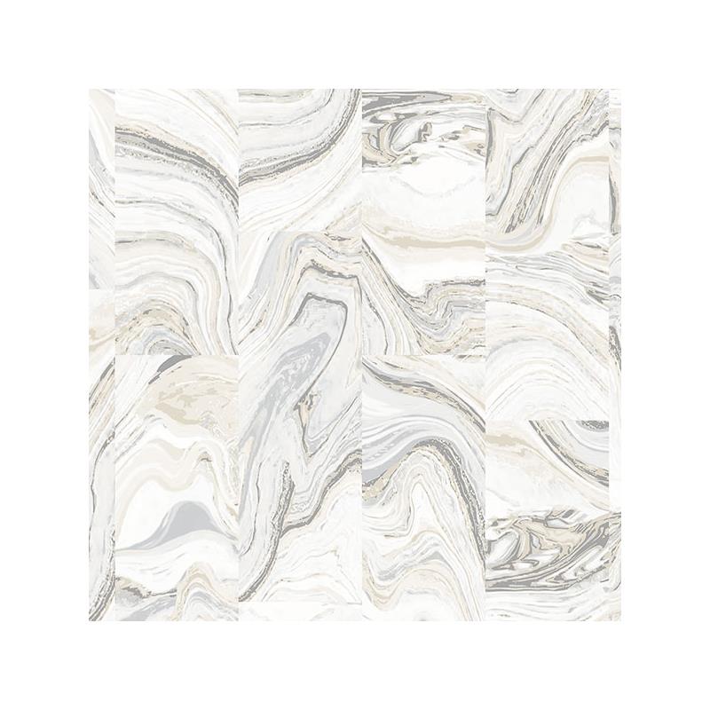 Sample G67976 Organic Textures, Beige Agate Tile Wallpaper by Norwall