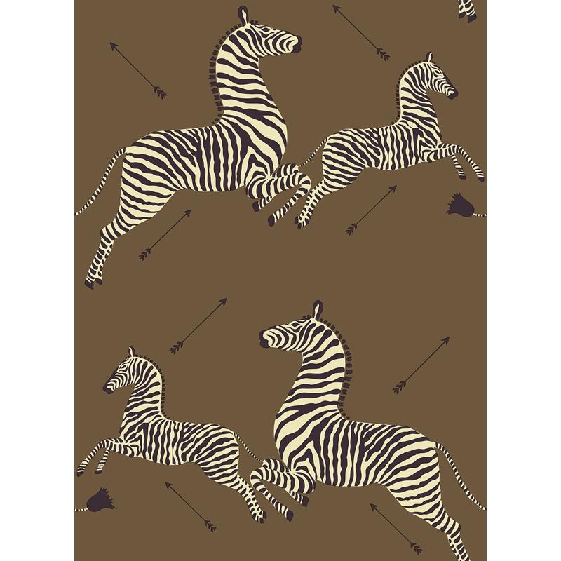 Sample SCS3872 Scalamandre, Safari Brown Zebra Safari Scalamandre Self Adhesive Wallpaper by NuWallpaper