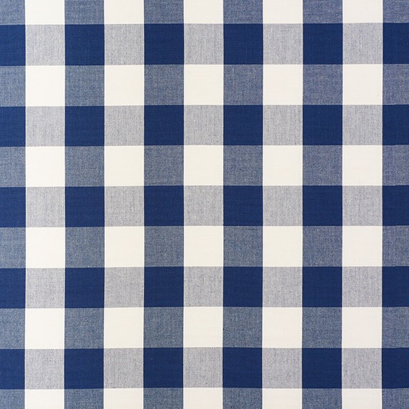 Purchase sample of 63043 Camden Cotton Check, Navy by Schumacher Fabric
