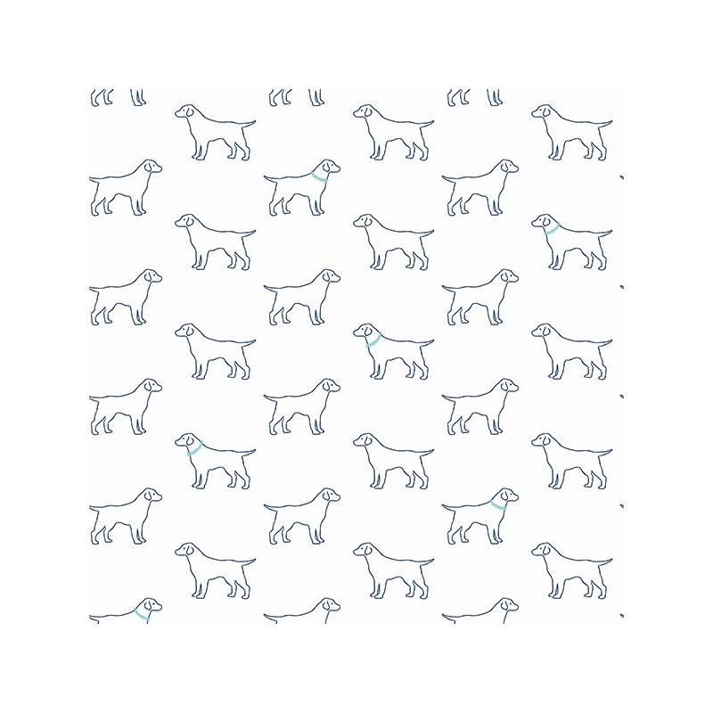 Sample 3122-10404 Flora and Fauna Yoop Off-White Dog by Chesapeake Wallpaper
