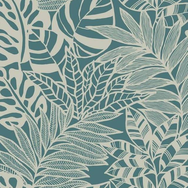 Buy SS2572 Silhouettes Jungle Leaves Teal York Wallpaper